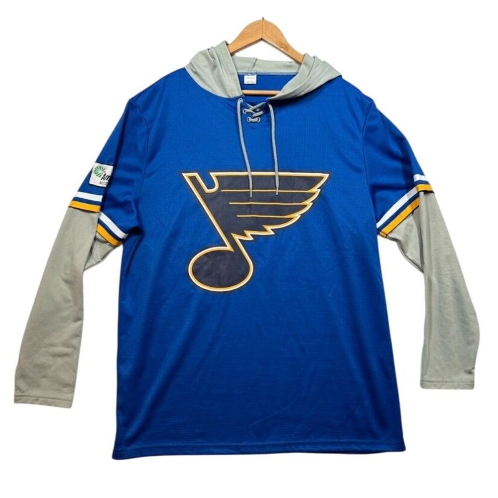 St Louis Blues Hockey Jersey #24 Bernie Federeko Hooded Top Ameren SGA Adult XL